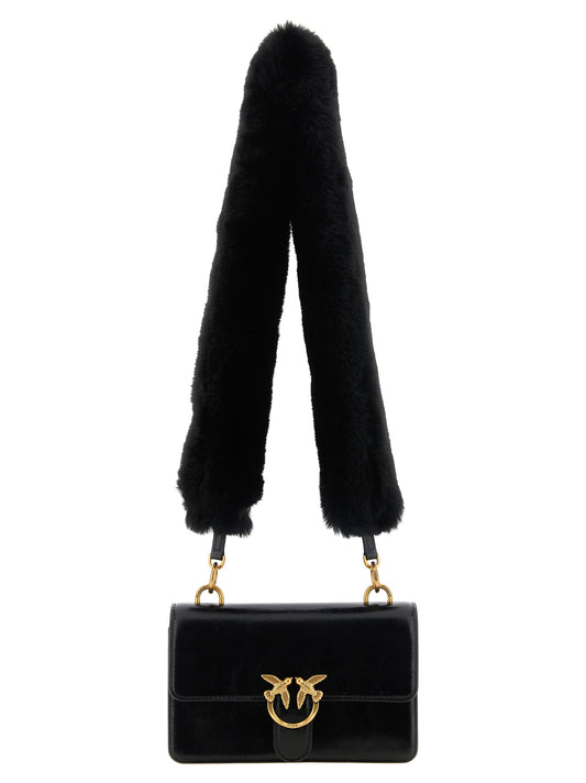 PINKO Black Calfskin Women's Chain Mini Shoulder Bag