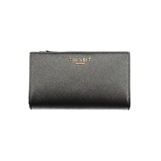 Billetera Twinset negra de poliuretano para mujer