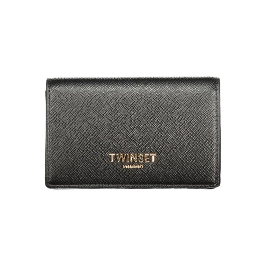 Billetera Twinset negra de poliuretano para mujer