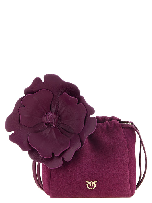 PINKO Purple Lambskin Clutch Women's Chain Bucket Bag - Ref PI345426BM