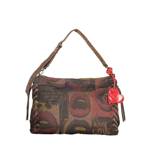 Bolso de mujer Desigual de algodón marrón