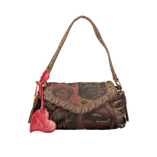 Bolso de mujer Desigual de algodón marrón