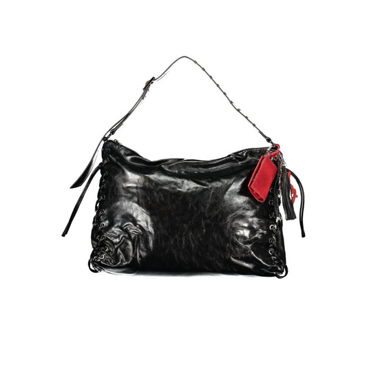 Bolso de Mujer de Poliuretano Negro Desigual