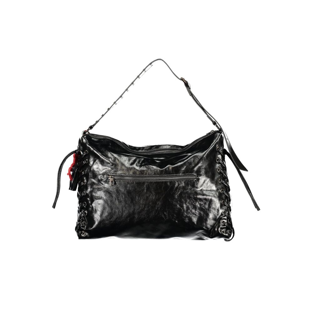 Bolso de Mujer de Poliuretano Negro Desigual