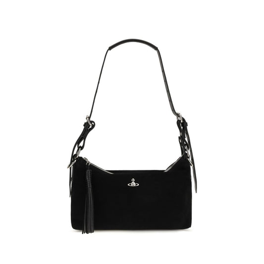 Bolso de hombro de ante negro de Vivienne Westwood