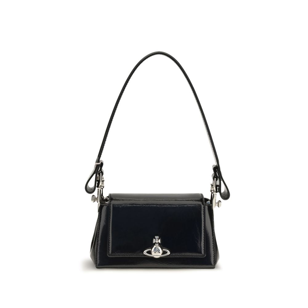 Vivienne Westwood Black Calf Leather Bos Taurus Women's Snap Shoulder Bag