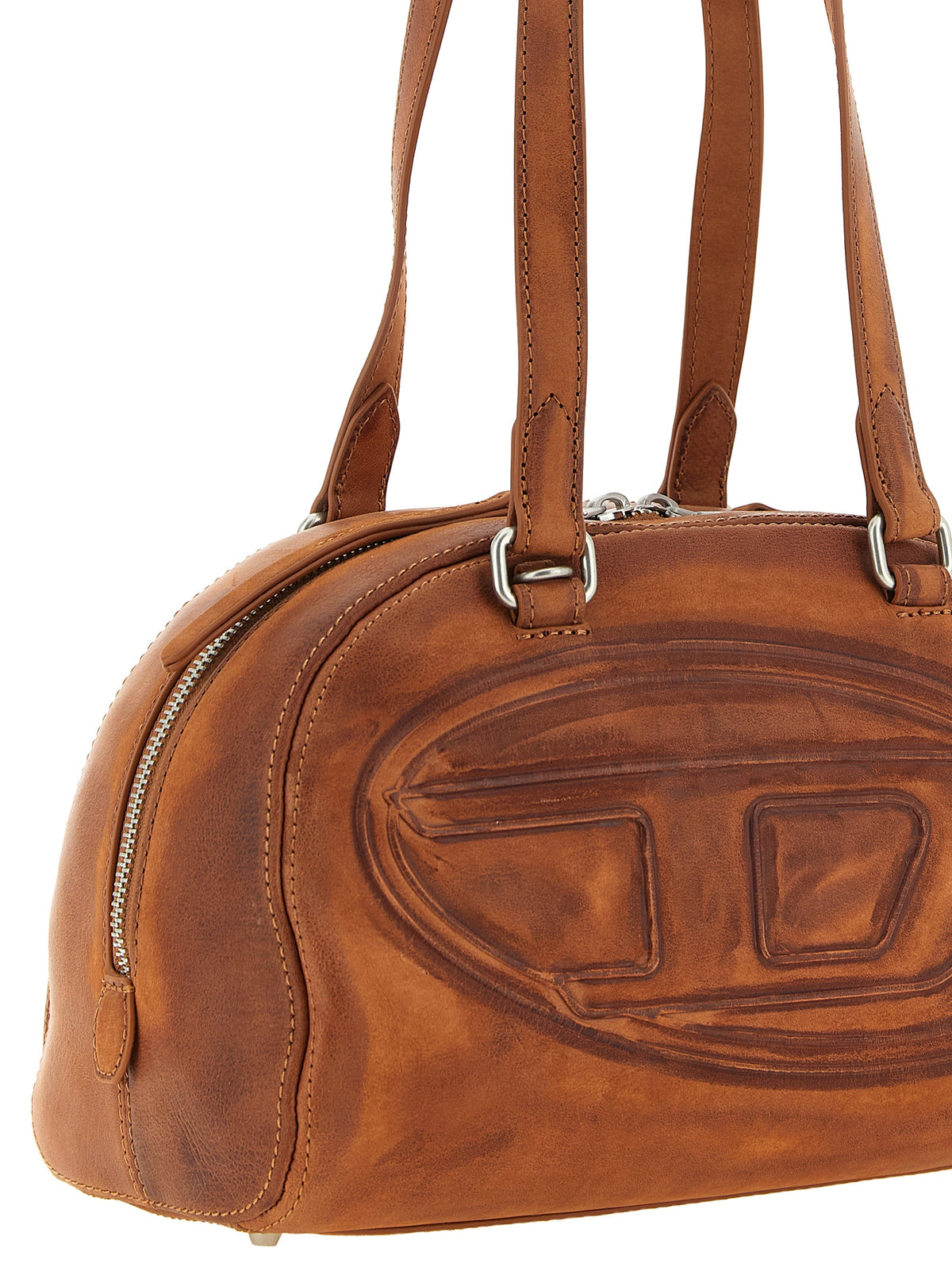 Bolso de hombro de otras fibras color marrón Diesel