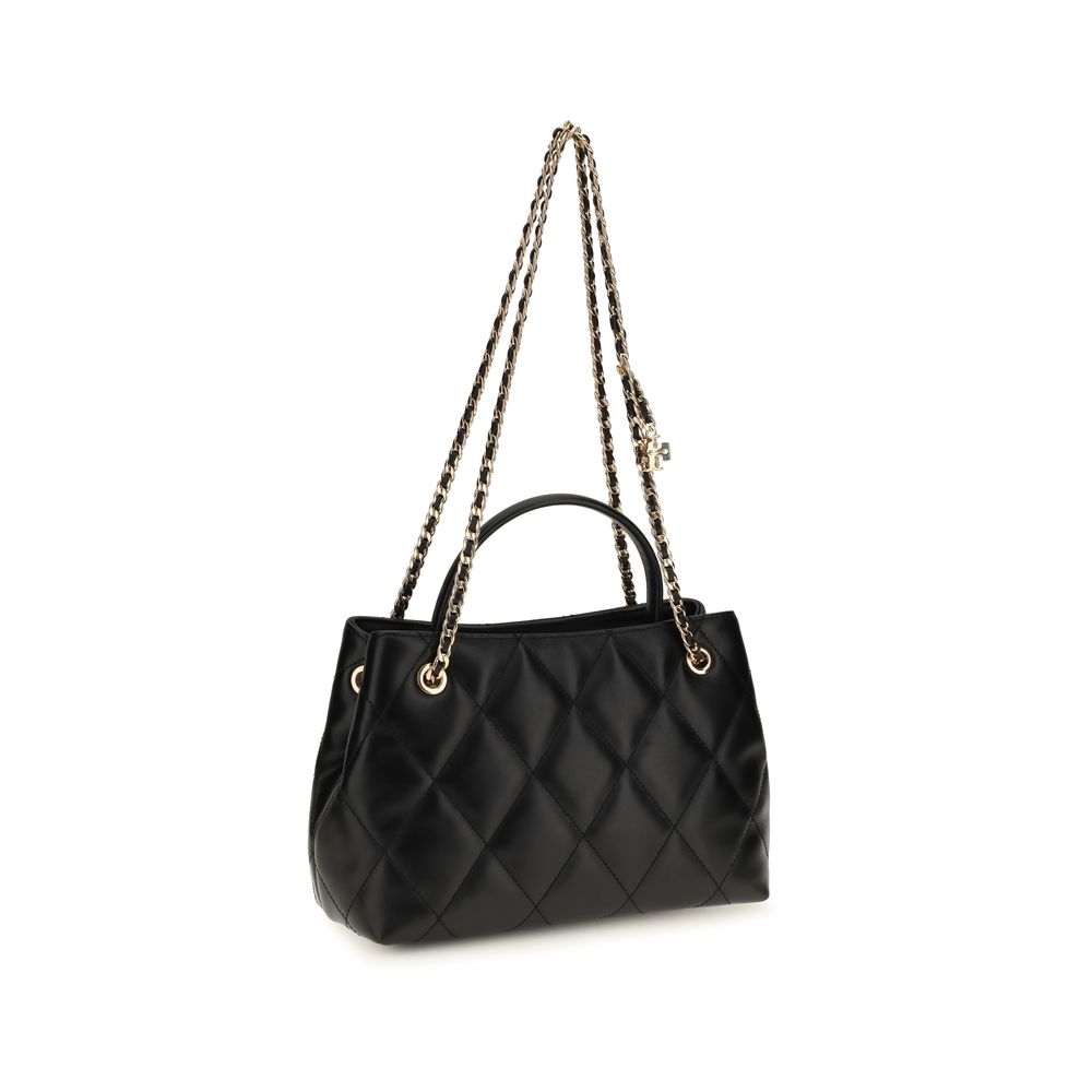 Tory Burch Black Calf Leather Women's Chain Tote Bag