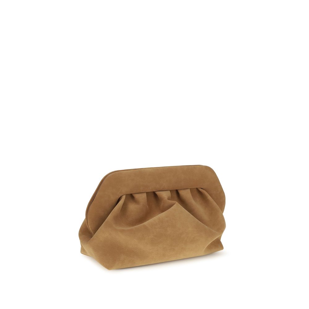 Bolso de mano THEMOIRè de piel de ante color beige