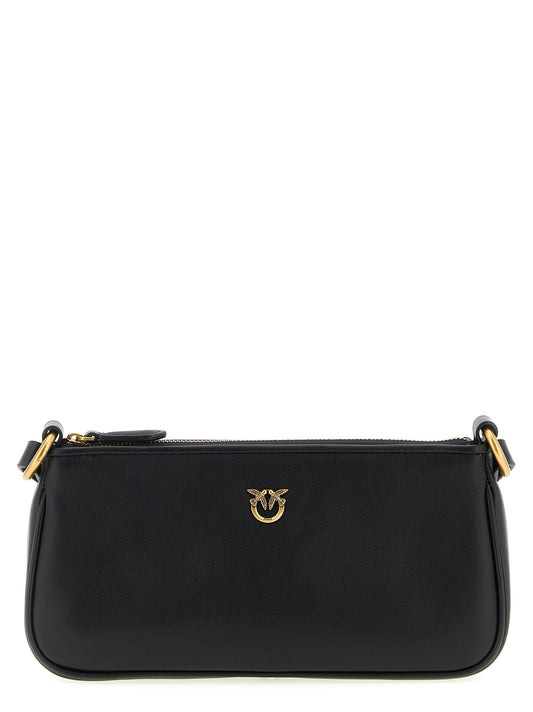 PINKO Black Goatskin Women's Mini Crossbody Bag