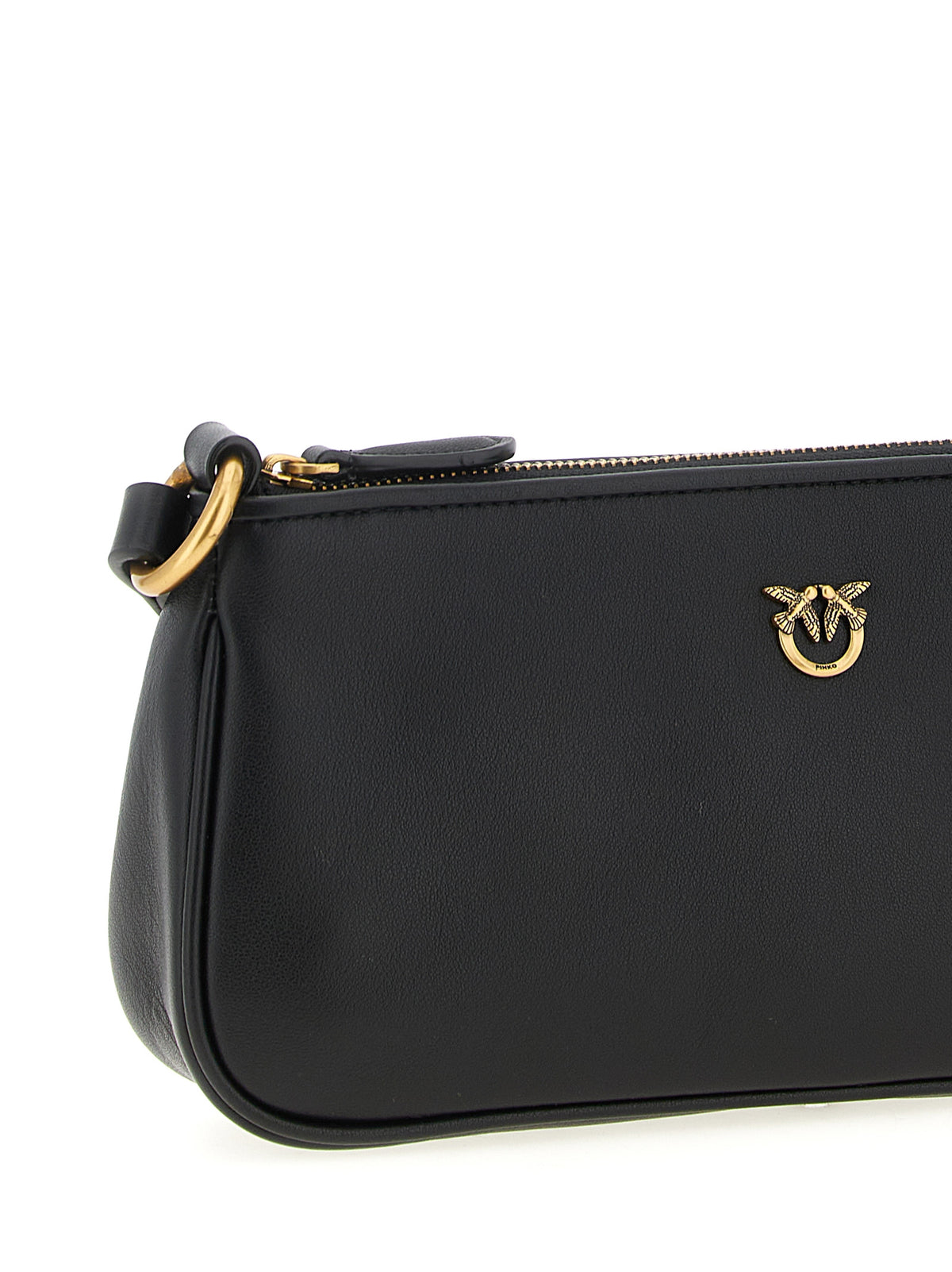 PINKO Black Goatskin Women's Mini Crossbody Bag