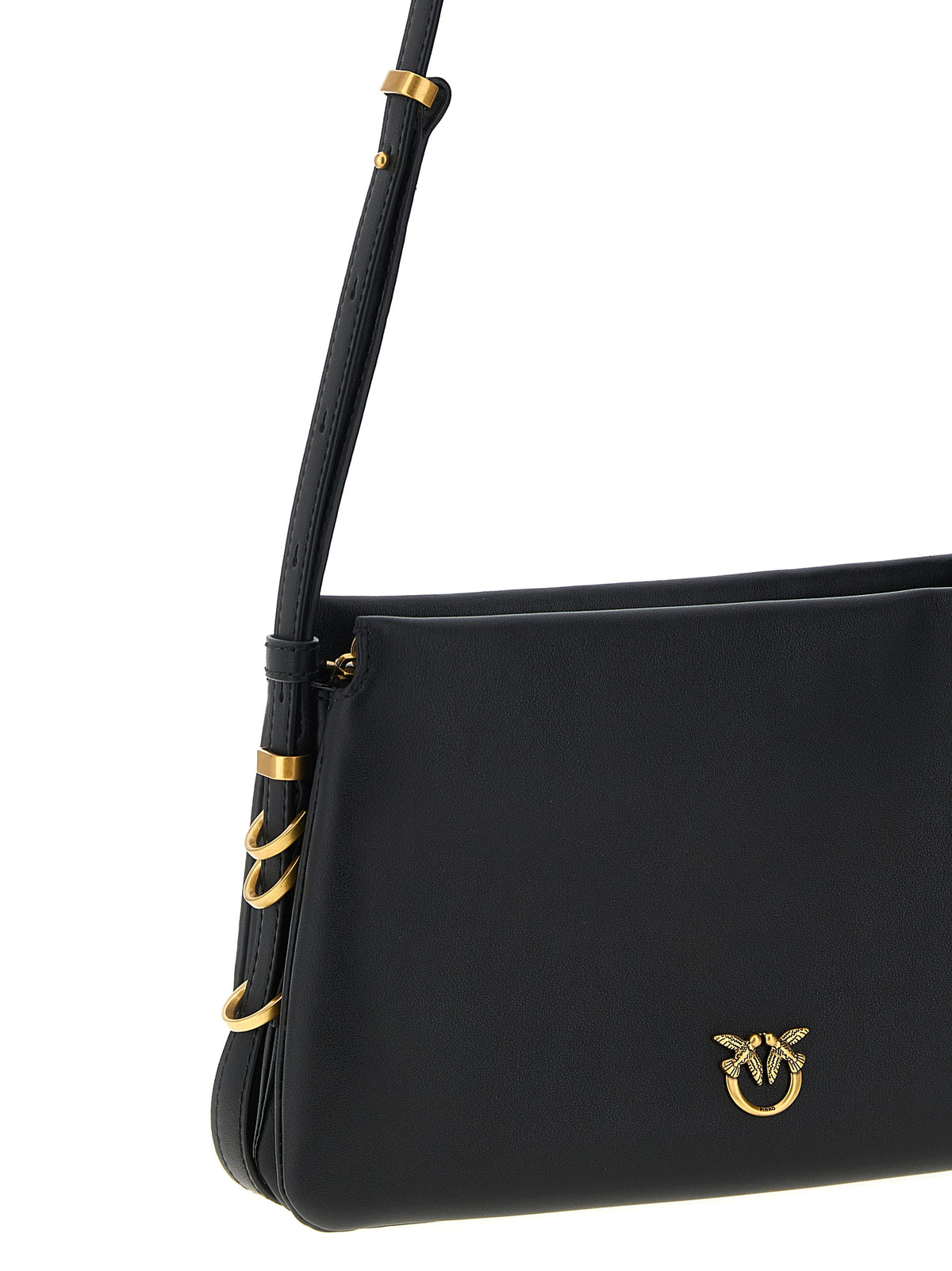 PINKO Black Calfskin Women's Mini Crossbody Bag