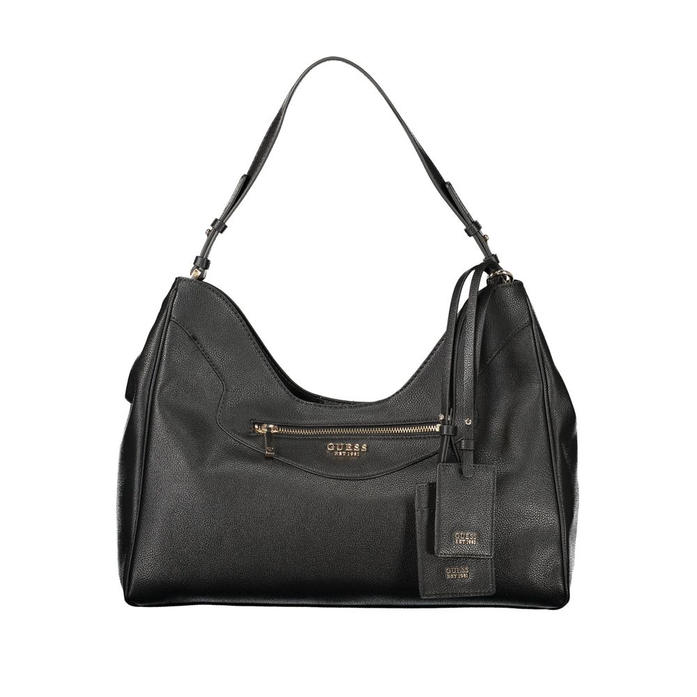 Guess Jeans Black Polyurethane Women's Snap Shoulder Bag - Ref GU-48547