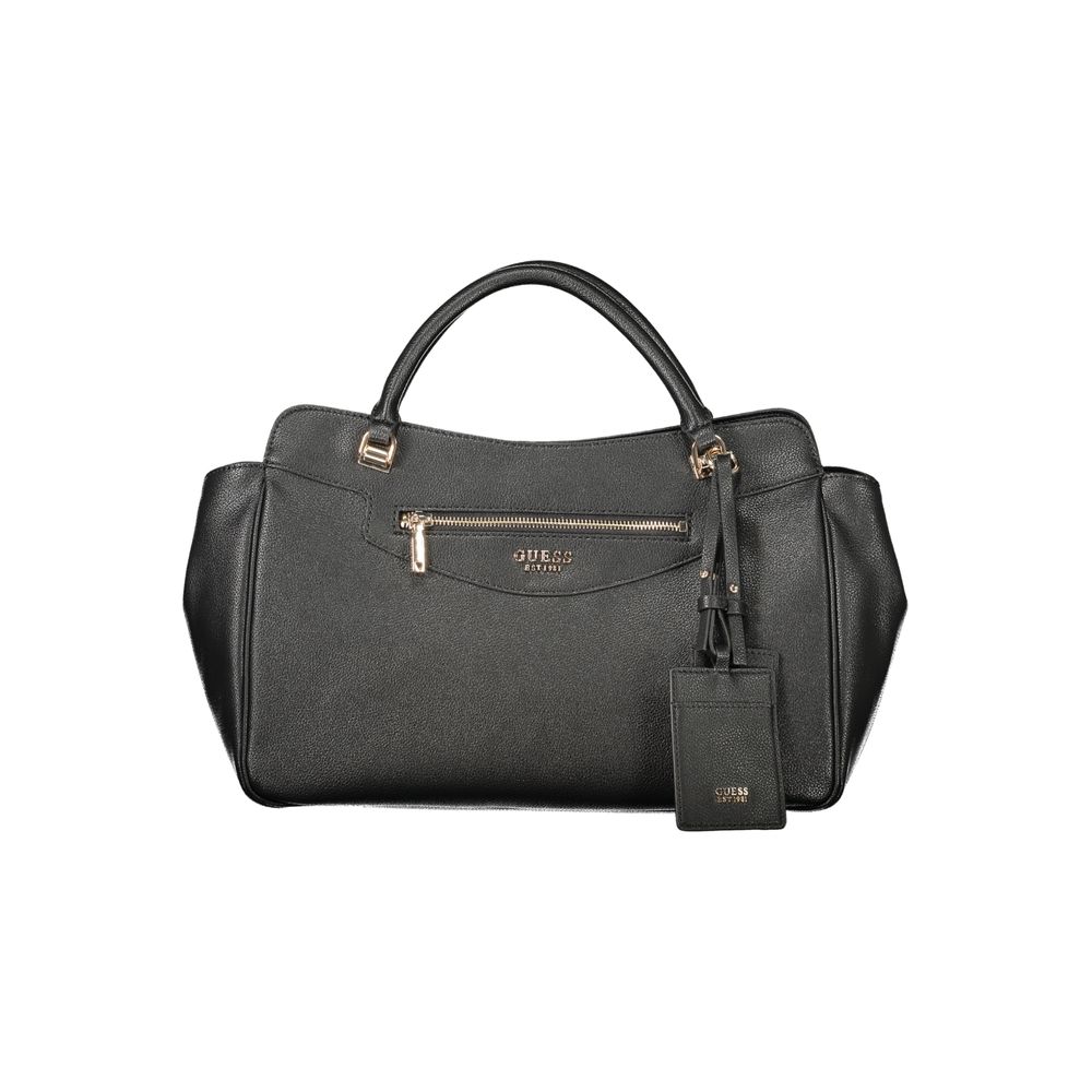 Guess Jeans Black Polyurethane Women's Zip Footed Top-Handle Bag - Ref GU-48550