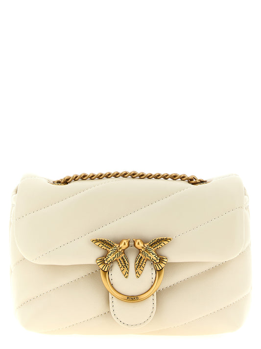 PINKO White Lambskin Crossbody Bag