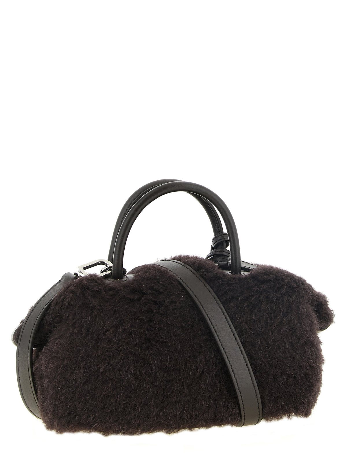 Max Mara Brown Alpaca Leather Handbag