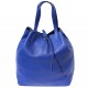 Babila Italian Genuine Leather Tote Bag - Electric Blue