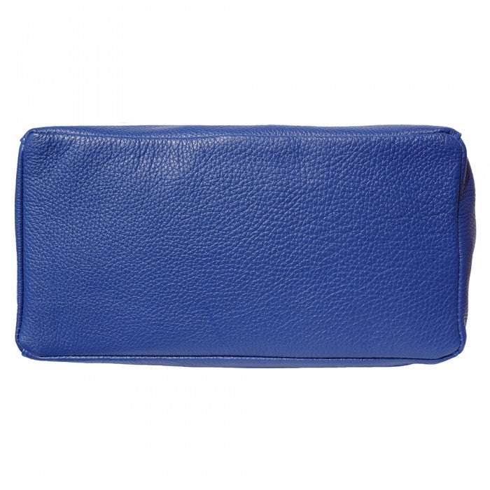 Babila Italian Genuine Leather Tote Bag - Electric Blue
