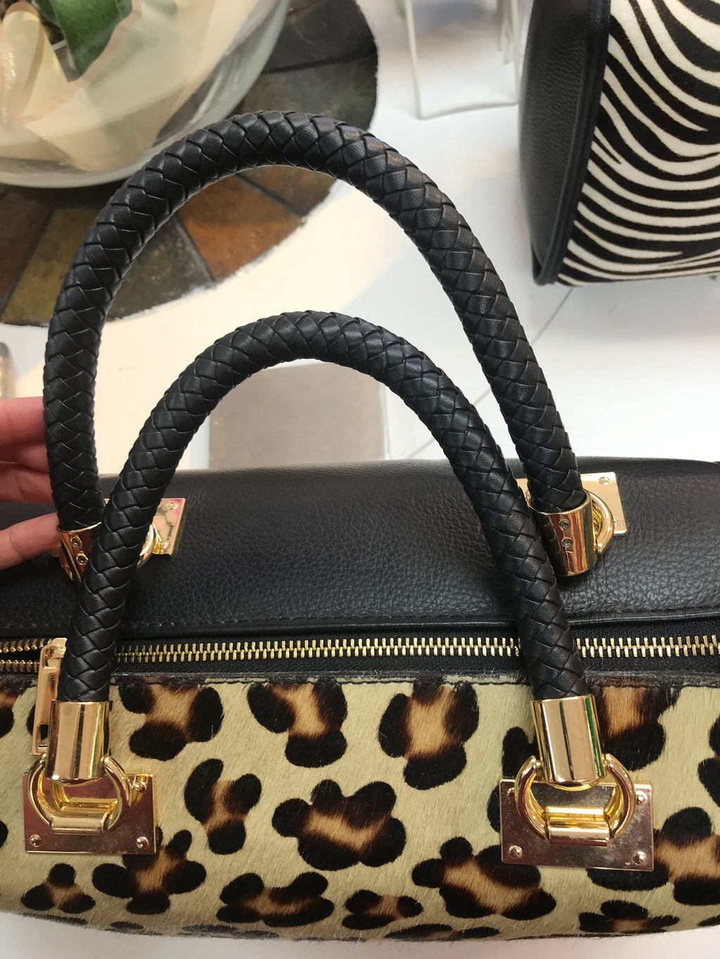 Animal Print Italian Leather Handbag
