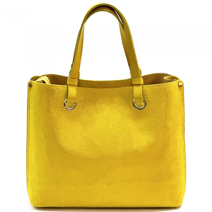 Aurelia Leather Tote Bag - Mustard Mostaza /Yellow Suede