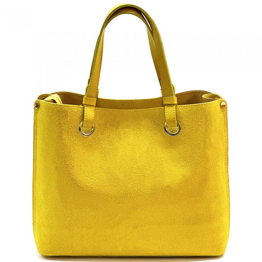 Aurelia Leather Tote Bag - Mustard Mostaza /Yellow Suede