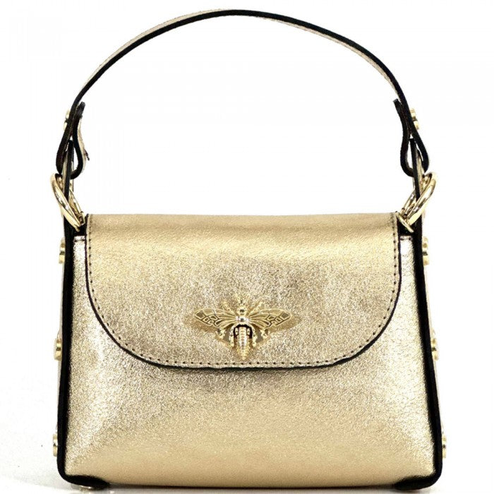 Virginia Leather Handbag - Plain Gold