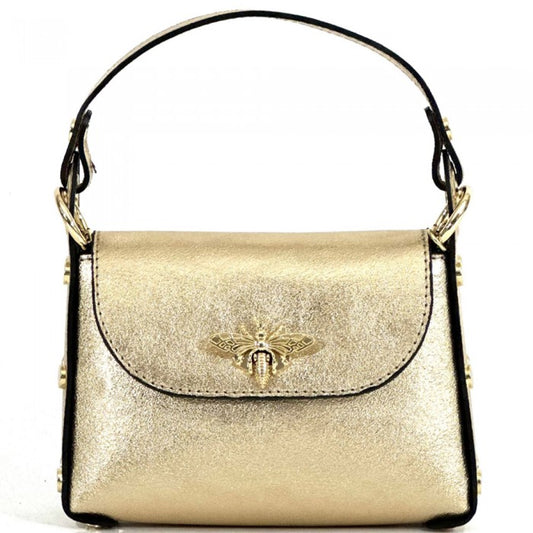 Virginia Leather Handbag - Plain Gold