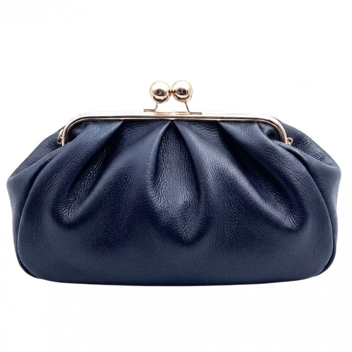 Brunella Frame Cow Leather Bag - Navy