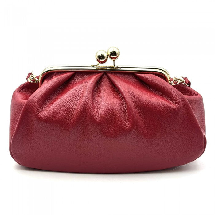 Brunella Frame Cow Leather Bag - Red